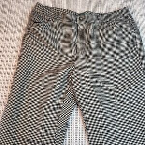 Lauren Ralph Lauren Pants Womens 12 Black Wool Houndstooth Straight Leg Lined‎